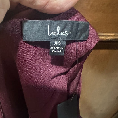 NWT SIZE XS Lulu's Elegant One Shoulder Wine Dress