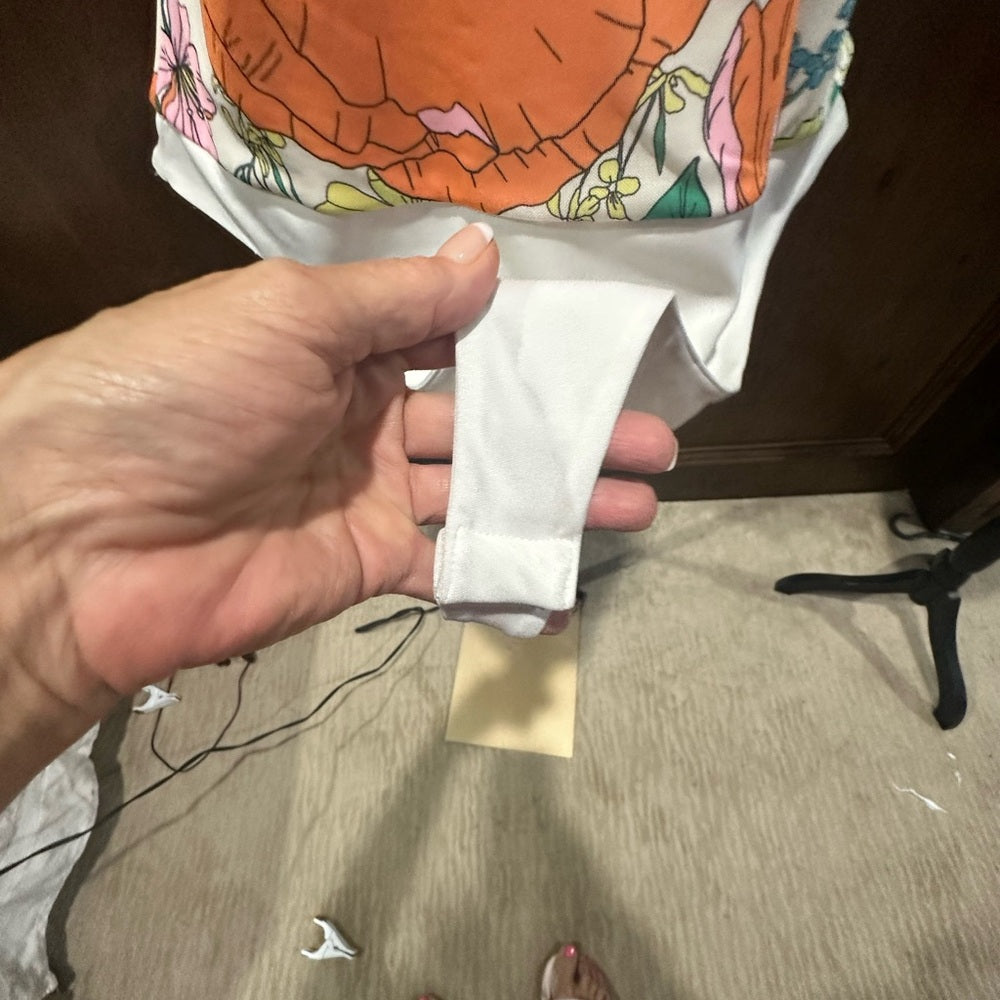 NWT SIZE XL AFRM Floral Bodysuit - Orange and Green