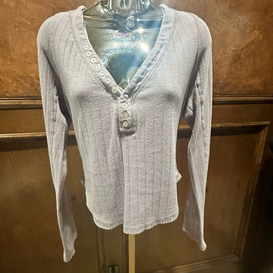 NWOT SIZE M Free People Gray Long Sleeve Top