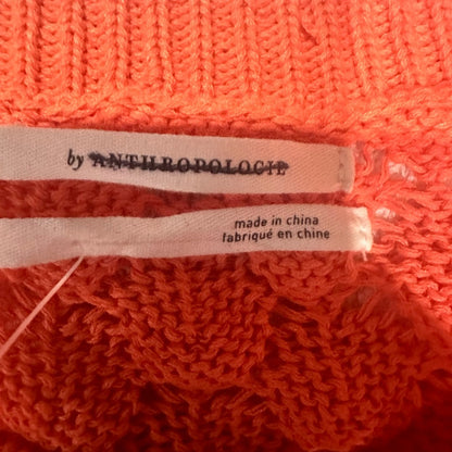 SIZE S ANTHROPOLOGY Vibrant Coral Textured Sweater