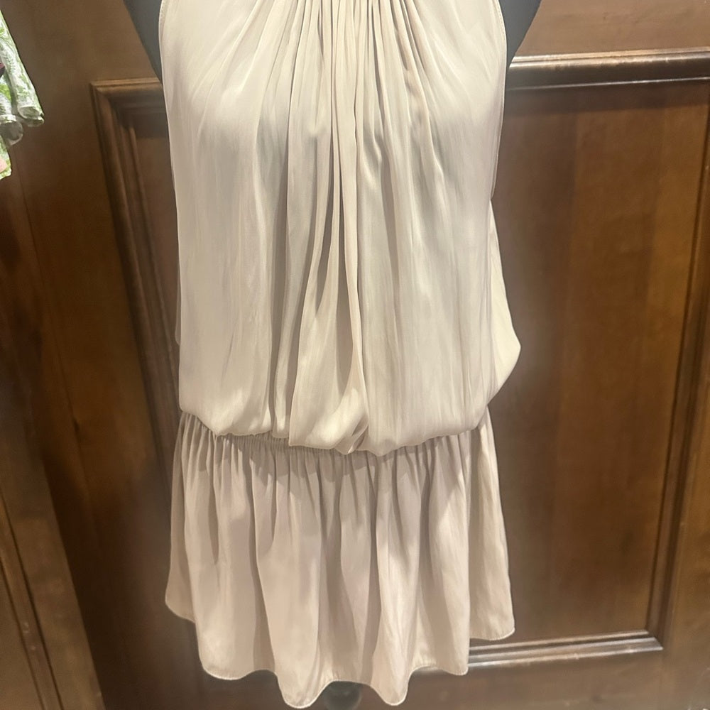 NWT SIZE L Ramy Brook Beige Sleeveless Mini Dress
