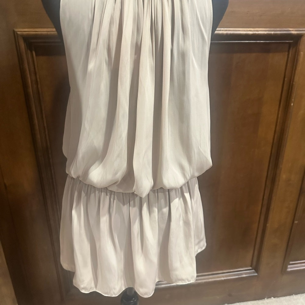 NWT SIZE L Ramy Brook Beige Sleeveless Mini Dress