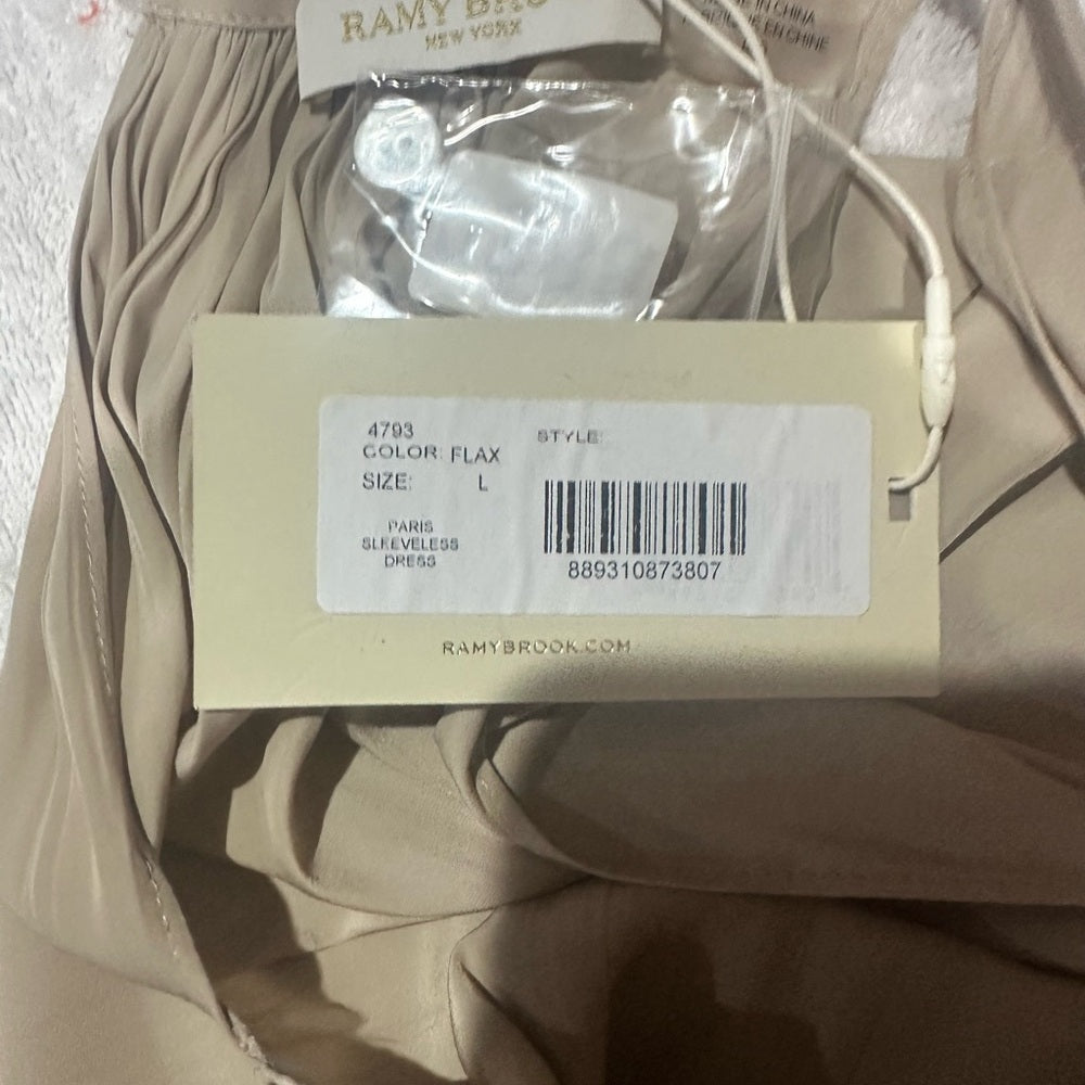 NWT SIZE L Ramy Brook Beige Sleeveless Mini Dress
