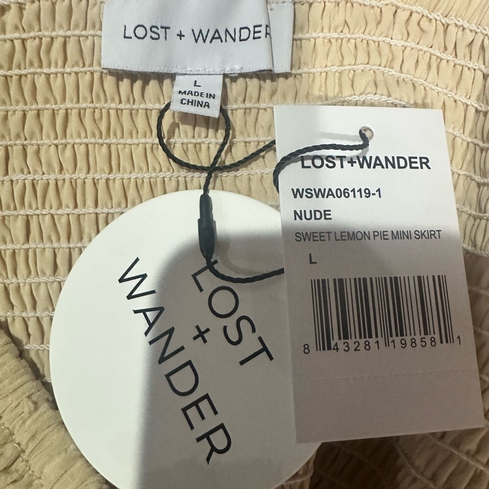 NWT SIZE L Lost + Wander Elegant White Mini Skirt