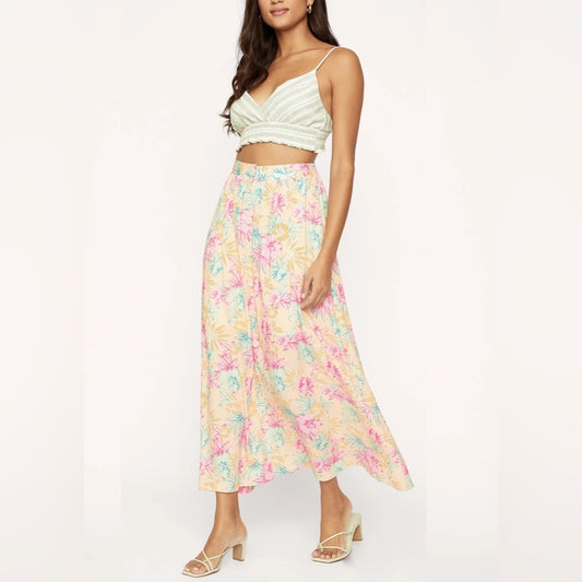 NWT SIZE M Lost + Wander Vibrant Floral Maxi Skirt
