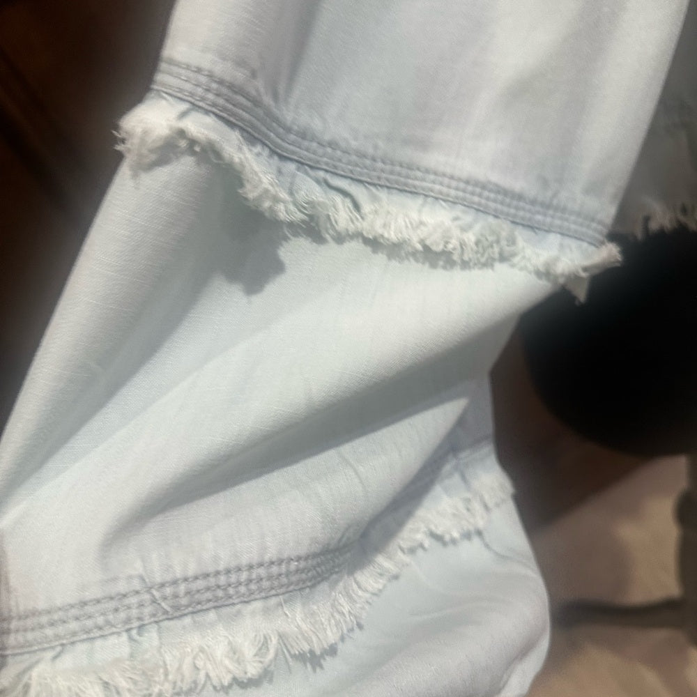 NWT SIZE XL Ramy Brook Sky Blue Smocked Blouse