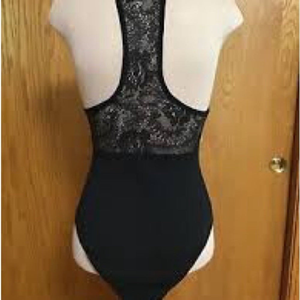 SIZE XS PINK Victoria's Secret Black Lace Bodysuit