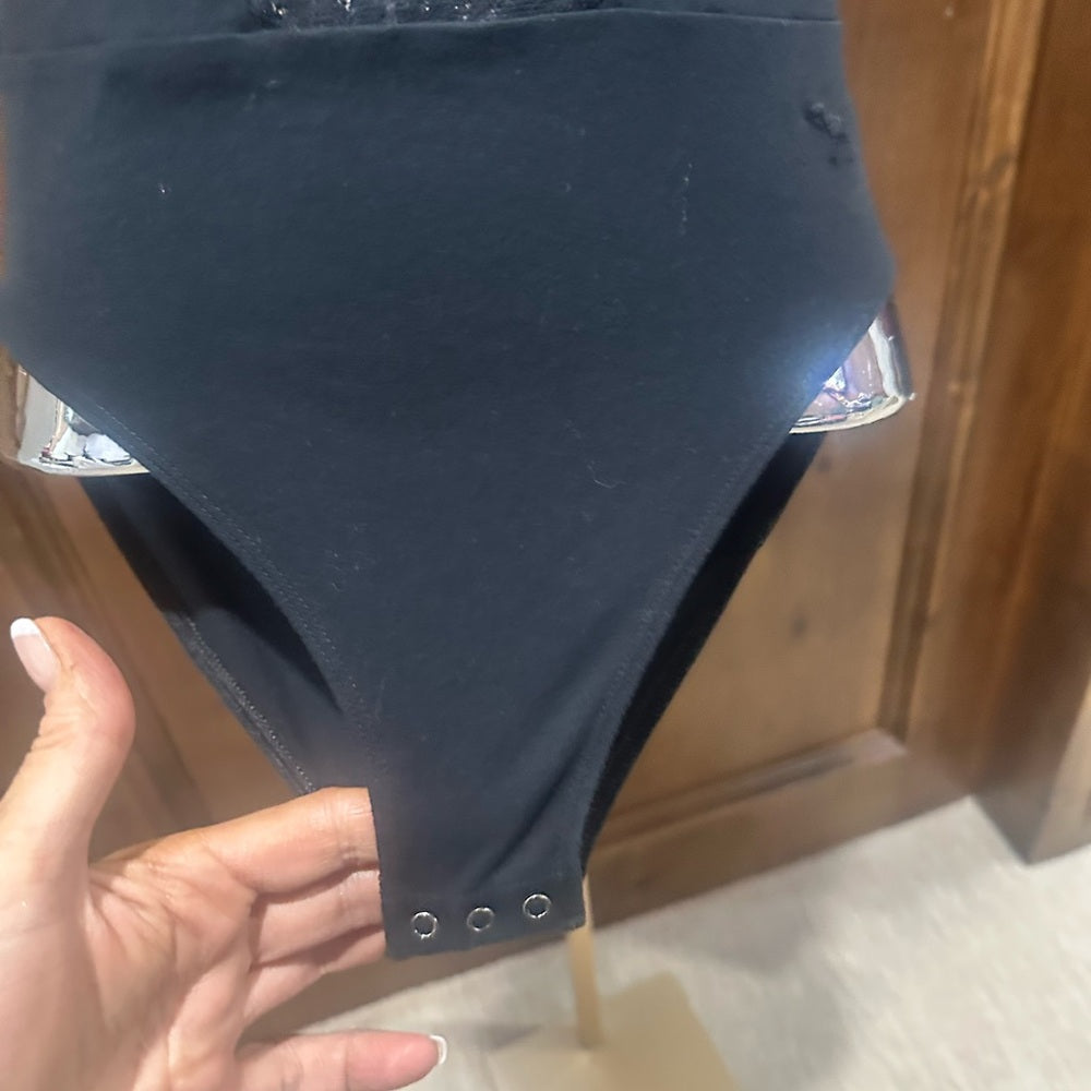 SIZE XS PINK Victoria's Secret Black Lace Bodysuit