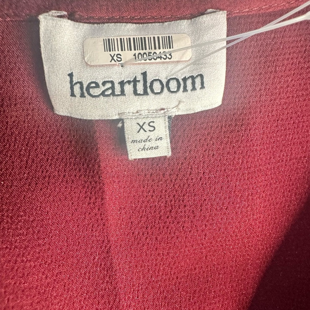 SIZE XS Heartloom Burgundy Long Sleeve Dress