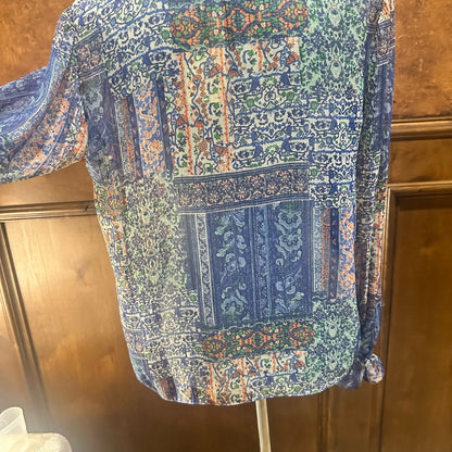 NWT SIZE S Ramy Brook Blue Paisley Blouse