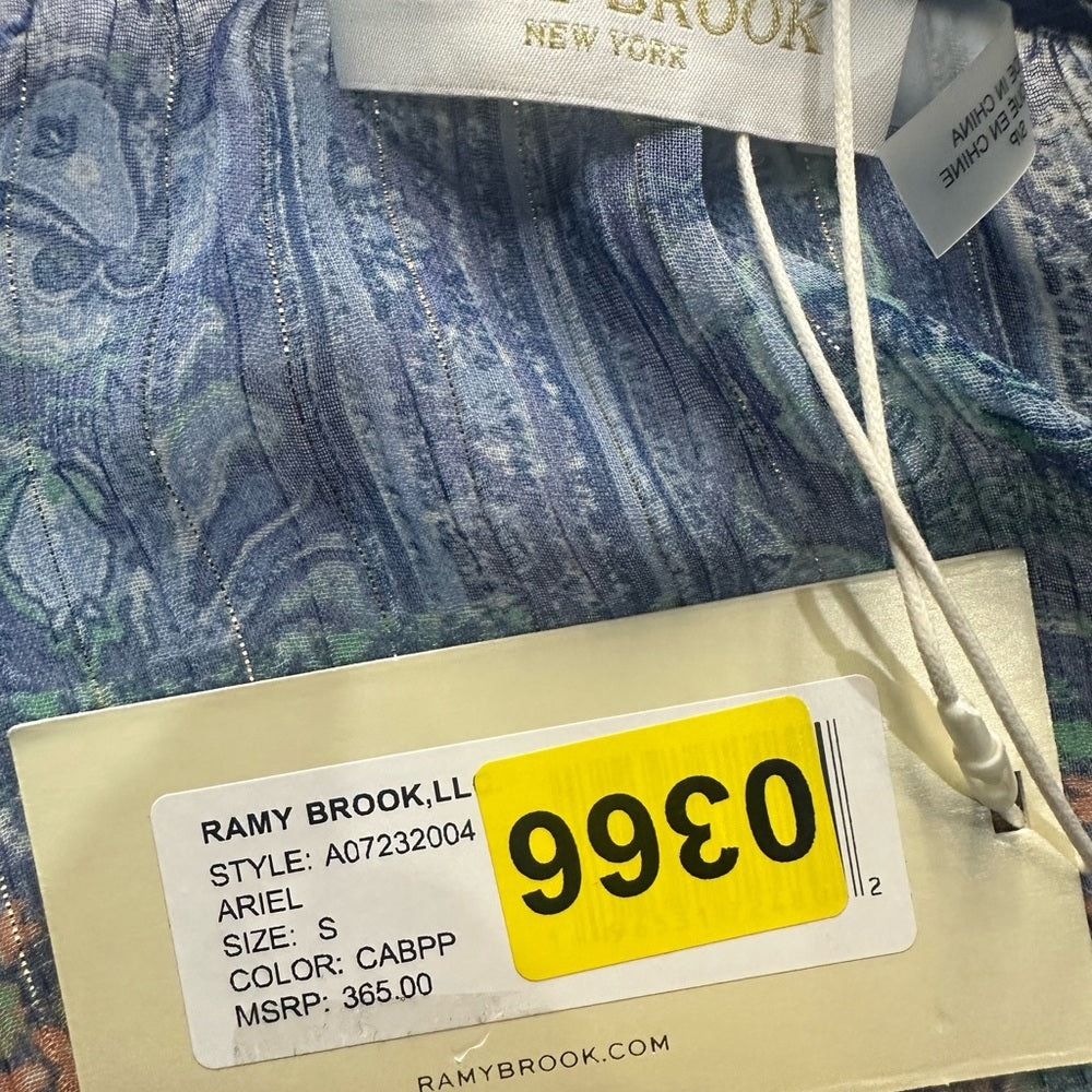 NWT SIZE S Ramy Brook Blue Paisley Blouse