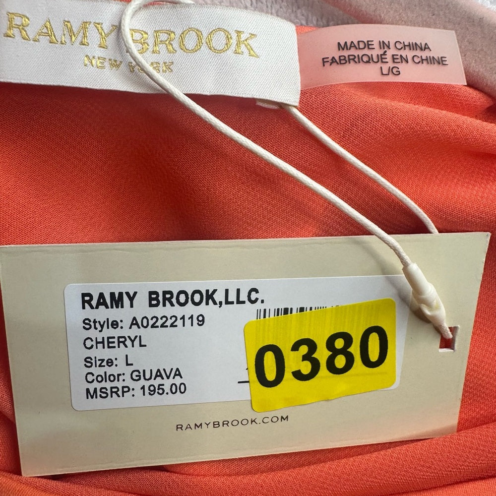 NWT SIZE L Ramy Brook Orange Asymmetrical Blouse