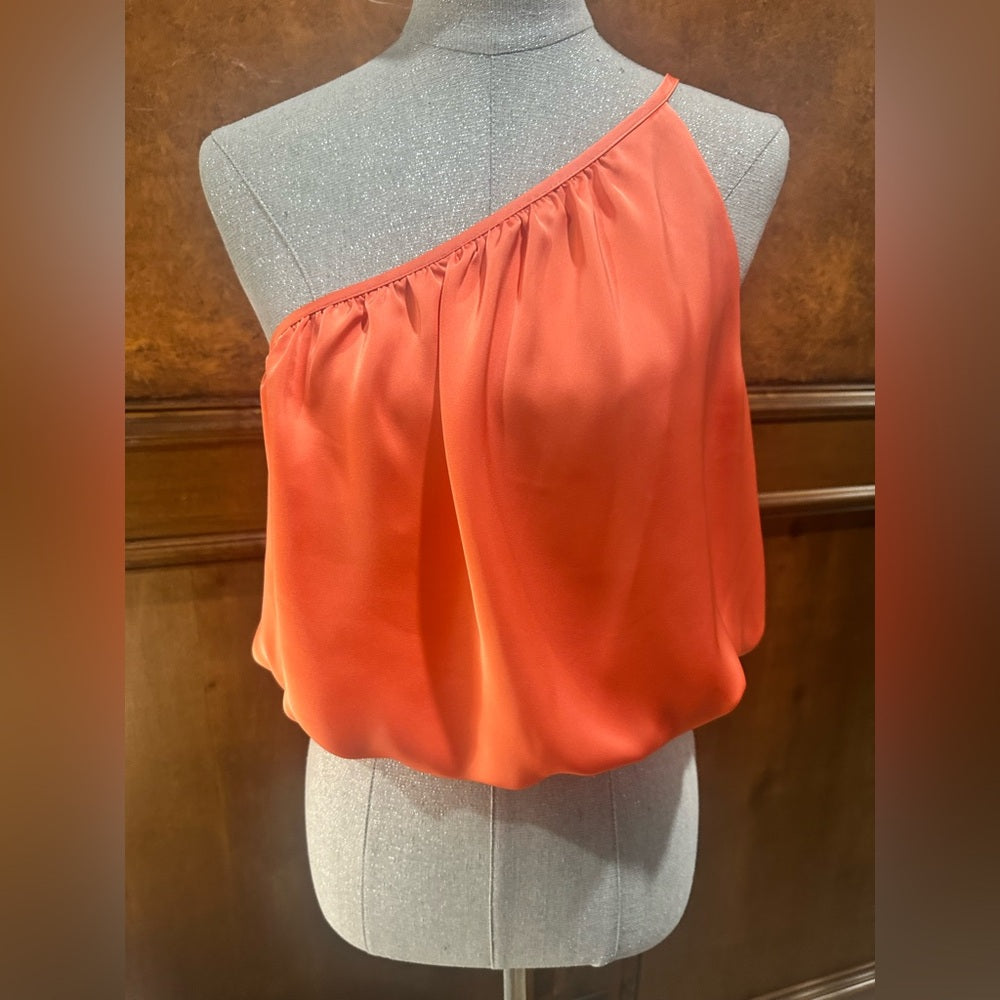 NWT SIZE L Ramy Brook Orange Asymmetrical Blouse