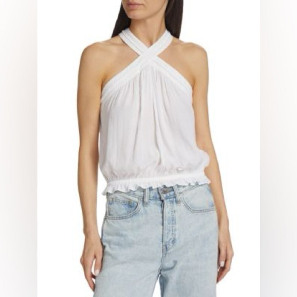 NWT SIZE L Ramy  Brook Ivory Crisscross Tank Top