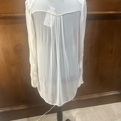 SIZE M Zara Elegant White V-Neck Blouse