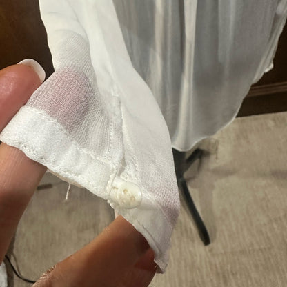 SIZE M Zara Elegant White V-Neck Blouse