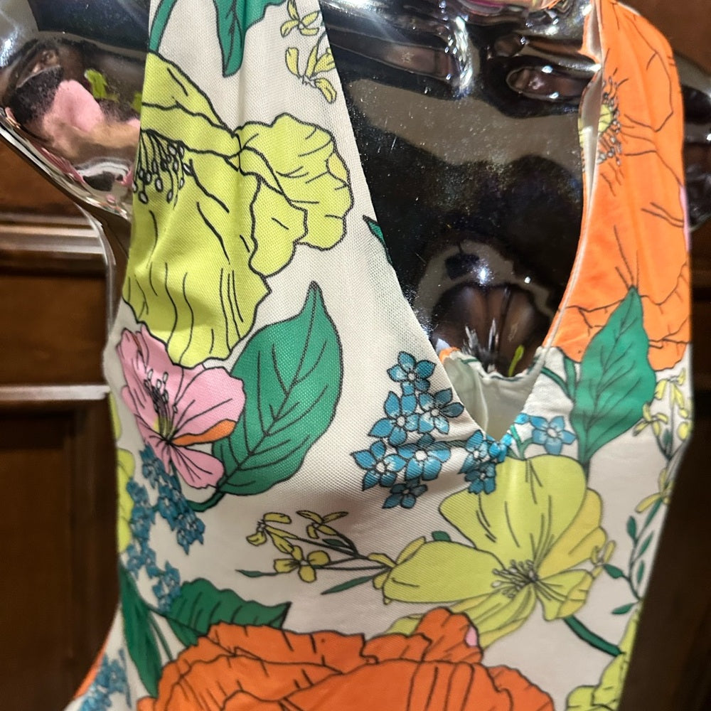 NWT SIZE XL AFRM Women's Floral Bodysuit - Orange, Green, Cream