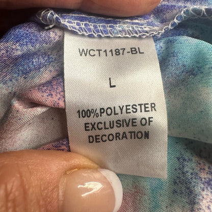 NWOT SIZE L THML Vibrant Tie-Dye Ruffle Blouse