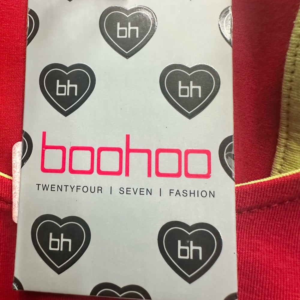 NWT SIZE 8 Boohoo Vibrant Red Mini Dress