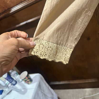 NWT SIZE S Elegant Beige Tunic with Blue Accents