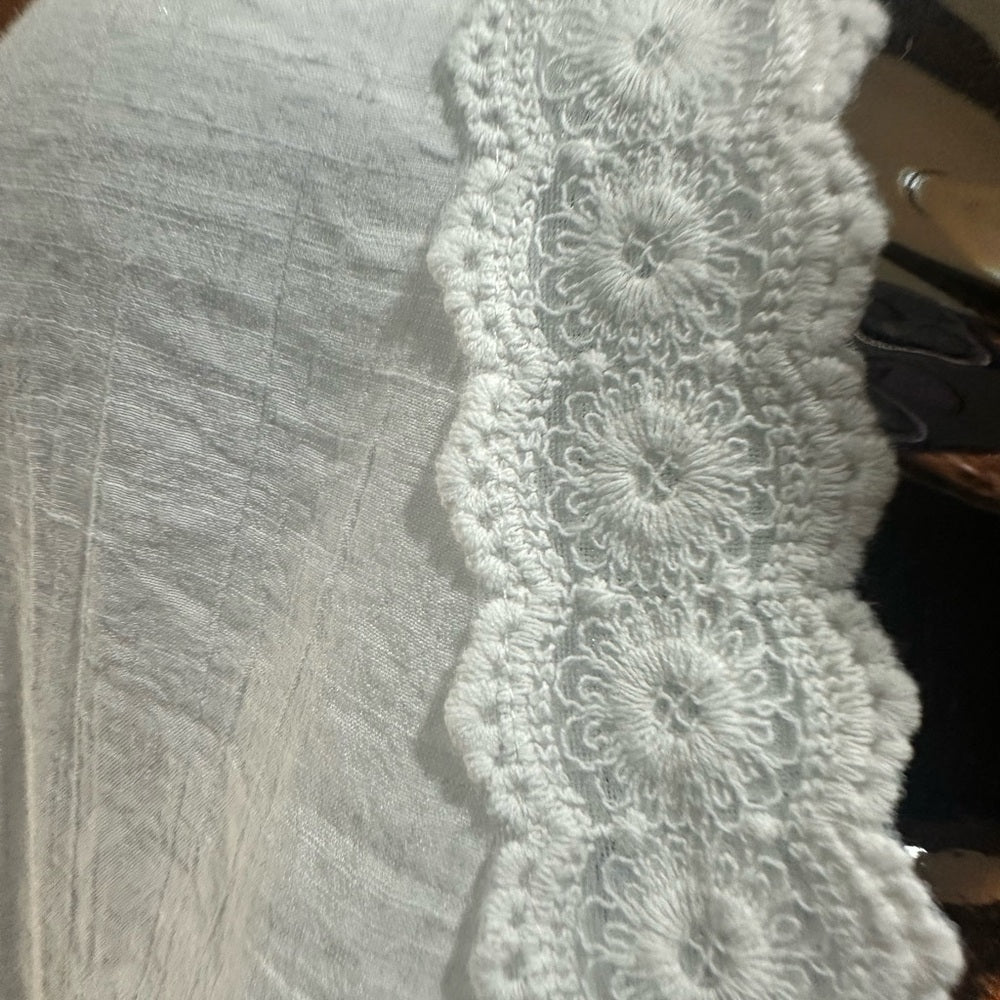 SIZE XL Counterparts White Blouse with Lace Trim