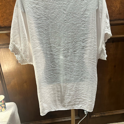 SIZE XL Counterparts White Blouse with Lace Trim