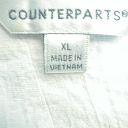 SIZE XL Counterparts White Blouse with Lace Trim