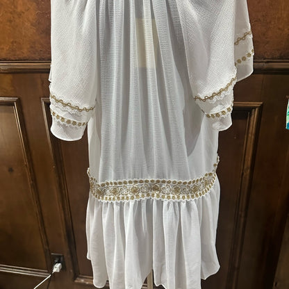 NWT SIZE XS WILL FIT UP TO A LARGE Ramy Brook Ivory Mini Dress w/ Golden Accents