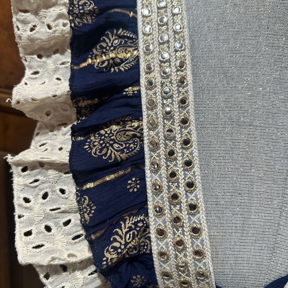 NWT size 1X/2X Chic Navy and Cream Maxi Dress