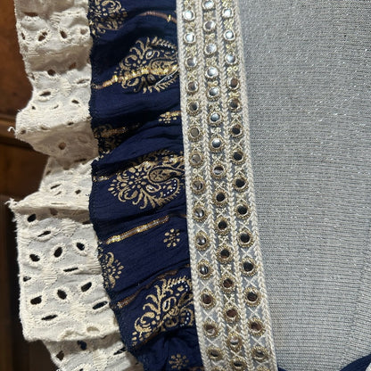 NWT size 1X/2X Chic Navy and Cream Maxi Dress