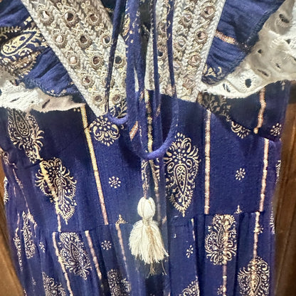 NWT size 1X/2X Chic Navy and Cream Maxi Dress