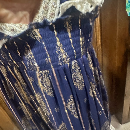 NWT size 1X/2X Chic Navy and Cream Maxi Dress