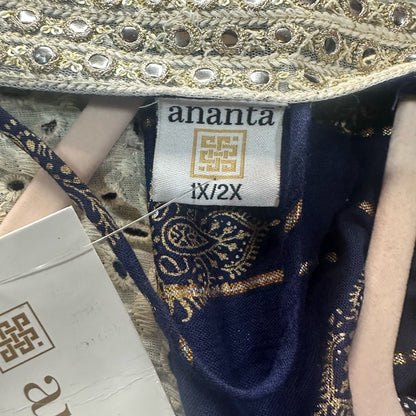 NWT size 1X/2X Chic Navy and Cream Maxi Dress