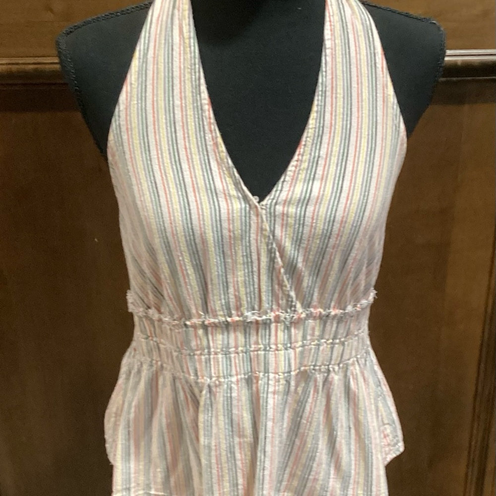 SIZE M American Eagle Striped Halter Top - Pink and Blue