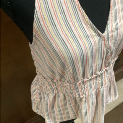 SIZE M American Eagle Striped Halter Top - Pink and Blue