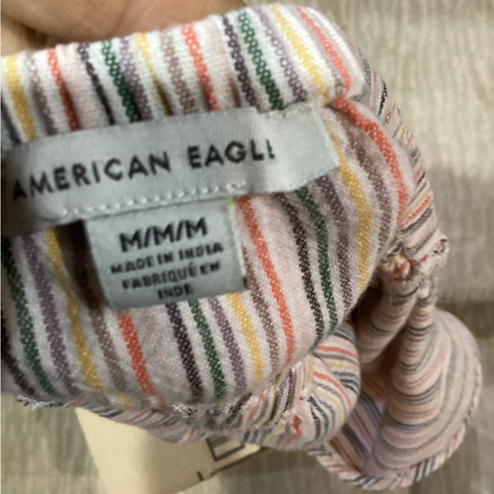SIZE M American Eagle Striped Halter Top - Pink and Blue
