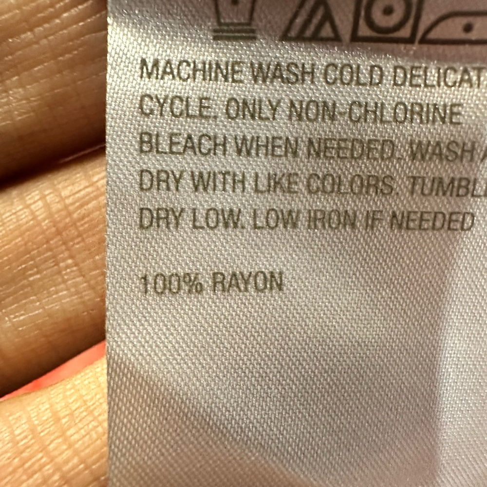 NWT SIZE S IMAN Women's Bold Pink and Orange Button Down Shirt