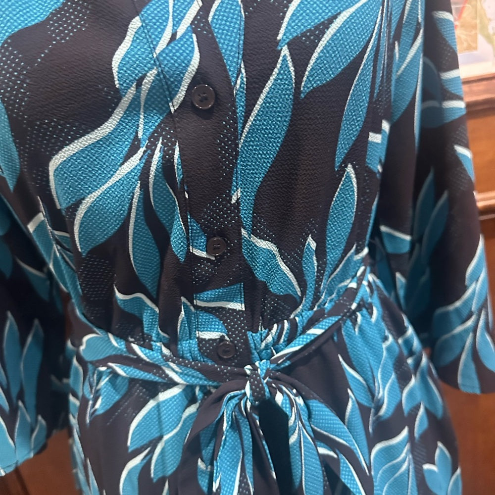 NWT SIZE S G by Giuliana Leaf Print Midi Dress