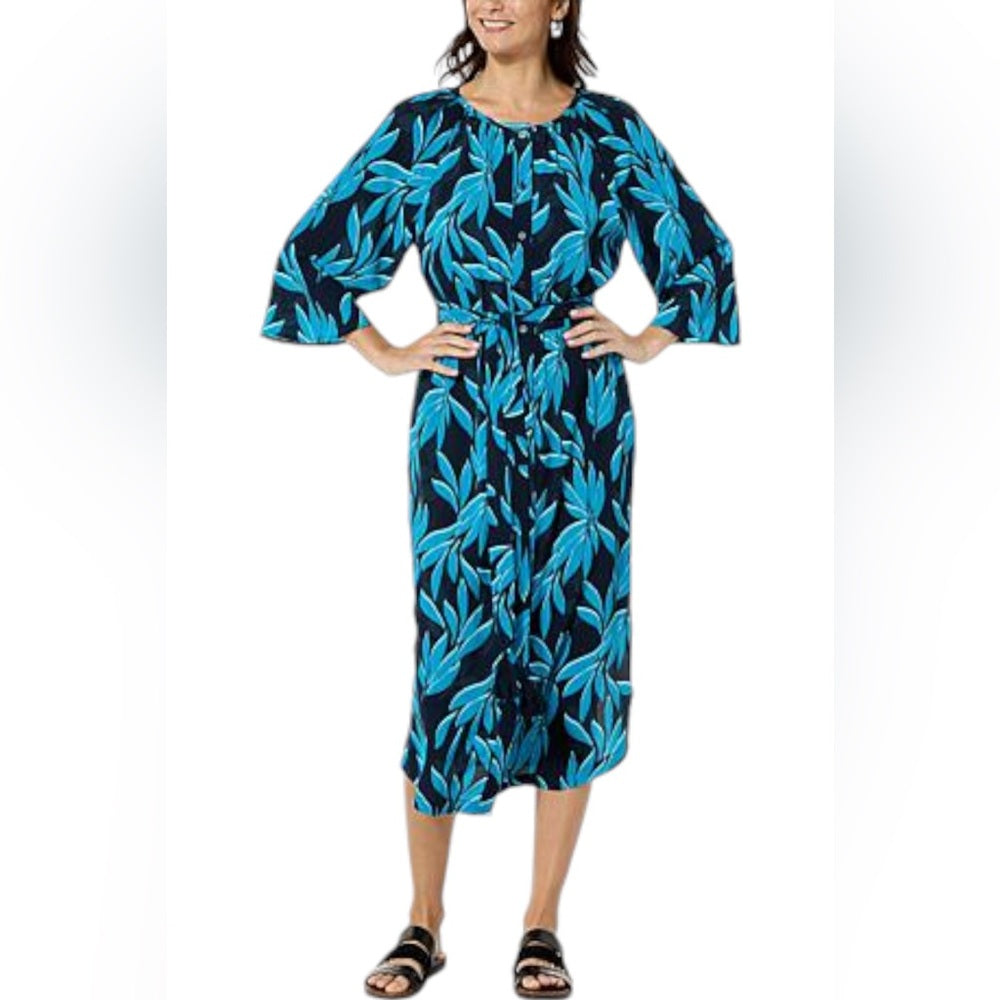 NWT SIZE S G by Giuliana Leaf Print Midi Dress