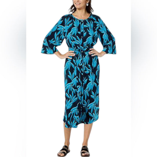 NWT SIZE S G by Giuliana Leaf Print Midi Dress