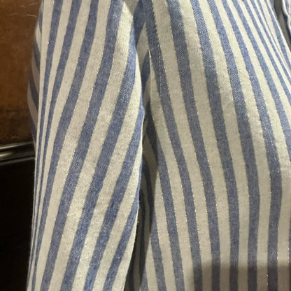 NWOT SIZE S/M BiBi Blue and White Striped Button-Down Shirt