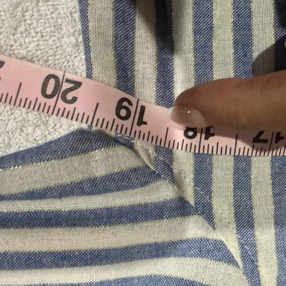 NWOT SIZE S/M BiBi Blue and White Striped Button-Down Shirt