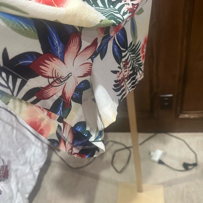 NWT SIZE L Easel Floral Print Romper - White, Red, Blue, Green