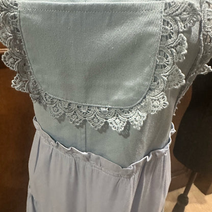 NWT SIZE L Elegant Sky Blue Ruffled Jumpsuit