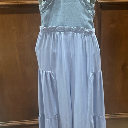 NWT SIZE L Elegant Sky Blue Ruffled Jumpsuit