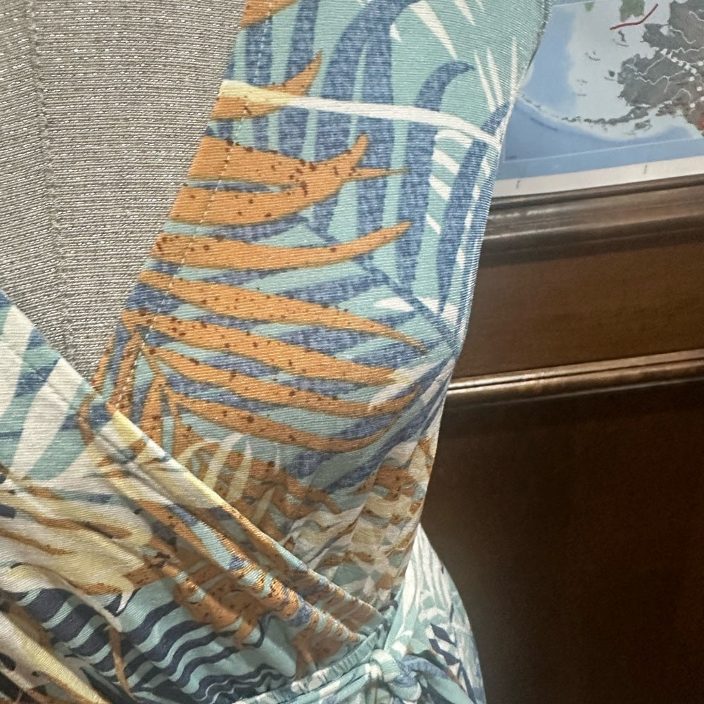 NWT SIZE L Timing Tropical Blue and Orange Swim Cover-Up