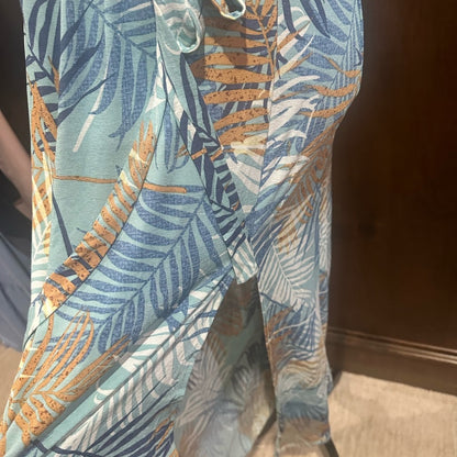 NWT SIZE L Timing Tropical Blue and Orange Swim Cover-Up