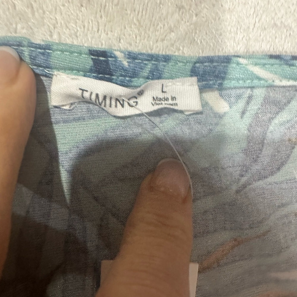 NWT SIZE L Timing Tropical Blue and Orange Swim Cover-Up