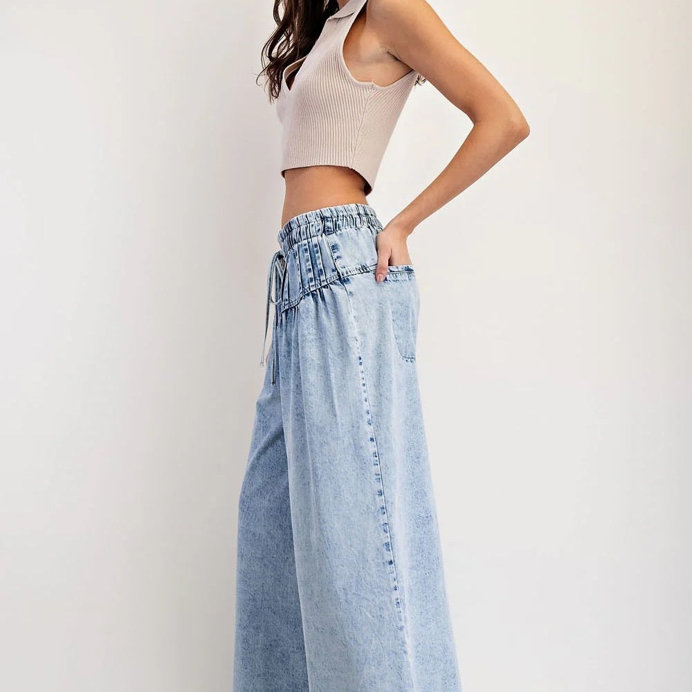 NWT SIZE XL So Me Sky Blue Wide-Leg Jeans