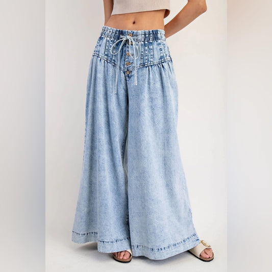 NWT SIZE XL So Me Sky Blue Wide-Leg Jeans